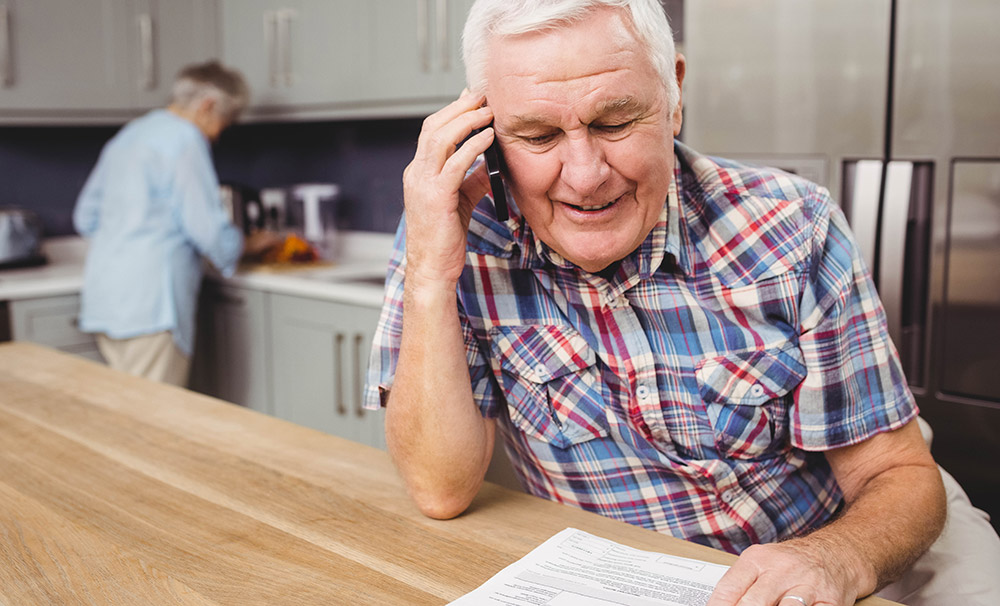 Senior gentleman on phone