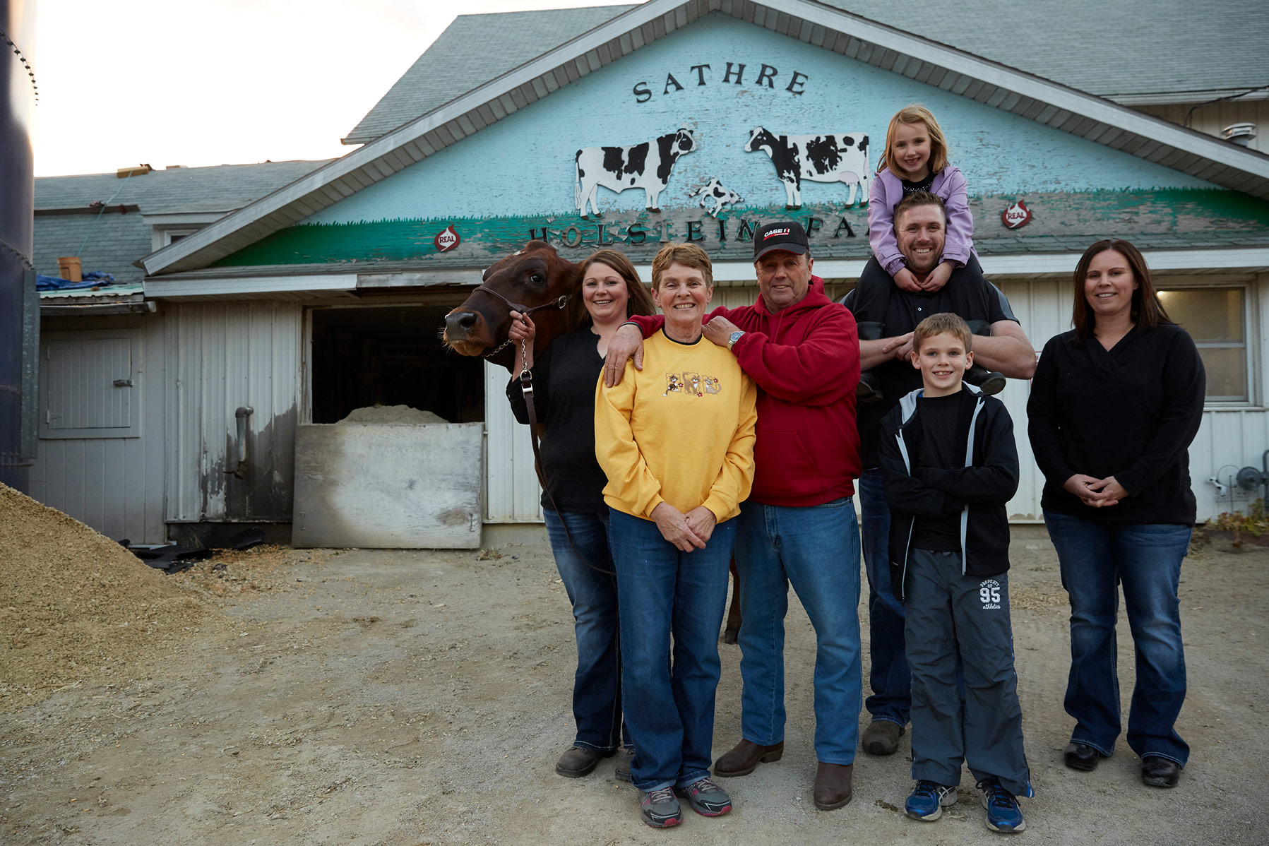 A real Catholic United family outside of their farm.