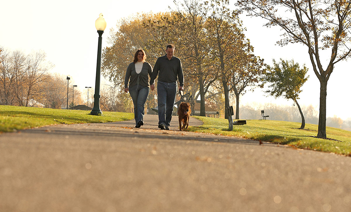 Yankton family with dog in park