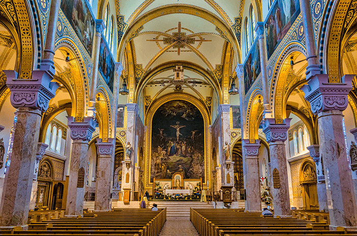 The interior of Green Bay Cathedral.