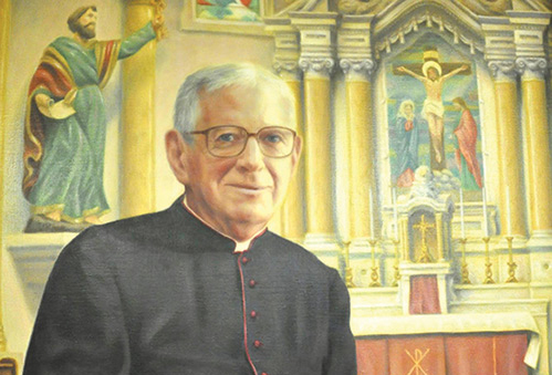 Painted Portrait of Monsignor Schuler by artist Christopher Foote