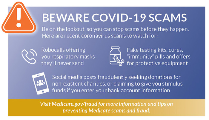 COVID-19 Medicare scams to be aware of.