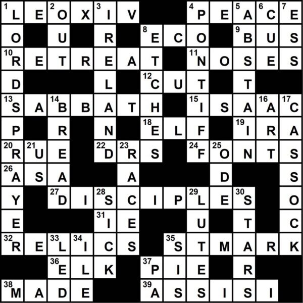 Our Catholic Journey Magazine Summer 2025 Issue Crossword Solution